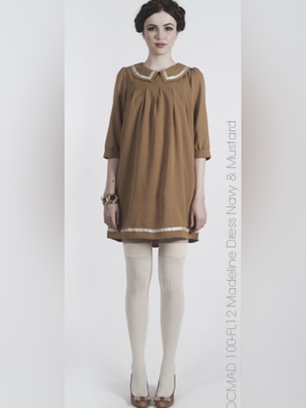 Rare Dear Creatures Madeline Dress Size S Mustard Yellow Mod Shift Anthropologie